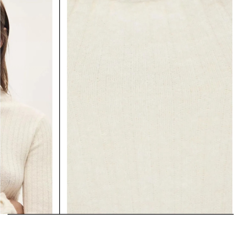 Mango Garrigo Wool Blend Cable Knit Ribbed Dress, NWT - Picture 7 of 9